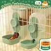 Hanging Cat Feeder Automatic Dog Pet Cage Feeding Bowl 800ml Water Bottle 870ml Food Dispenser Gravity Rabbit Kitten