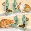 Hanging Cat Feeder Automatic Dog Pet Cage Feeding Bowl 800ml Water Bottle 870ml Food Dispenser Gravity Rabbit Kitten