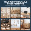 PVC Tablecloth Cover Mat Plastic Dining Desk Protector Custom Clear Transparent Waterproof 2mm 90 x 180 cm