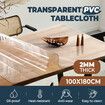 PVC Tablecloth Mat Cover Protector Plastic Custom Dining Desk Clear Transparent Waterproof 2mm 100x180cm
