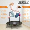 Genki Mini Trampoline for Adults Kids 40inch Exercise Fitness Indoor Rebounder Home Gym Workout Equipment Foldable Adjustable Handrail