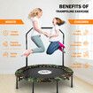 48 Inch Trampoline Mini Fitness Rebounder for Adults Kids Home Gym Workout Indoor Exercise Foldable Adjustable Handrail Genki