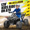 Electric Ride On ATV Car Quad Bike 12V Kids Vehicle Toy 4 Wheeler Children Motorised Rechargeable Battery MP3 USB LED Black