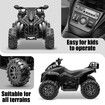 Electric Ride On ATV Car Quad Bike 12V Kids Vehicle Toy 4 Wheeler Children Motorised Rechargeable Battery MP3 USB LED Black