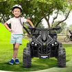 Electric Ride On ATV Car Quad Bike 12V Kids Vehicle Toy 4 Wheeler Children Motorised Rechargeable Battery MP3 USB LED Black