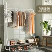 Clothes Garment Rack Coat Stand Metal Shelving Closet Organizer Hook Hanger Hat Holder Entryway Storage Freestanding Shelf