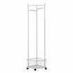 Garment Rack Movable Clothes Coat Stand Metal Shelving Closet Organizer Hat Holder Entryway Storage With Wheels Freestanding