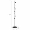 Clothes Rack Coat Stand Hook Hanger Closet Organizer Hall Storage Metal Entryway Freestanding Shelf Hat Holder Black