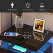 Smart Bedside Table Led End Desk Adjustable Night Stand Rotatable Laptop Workstation Bedroom Drawer High Gloss Black