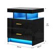 Smart Bedside Table Led End Desk Adjustable Night Stand Rotatable Laptop Workstation Bedroom Drawer High Gloss Black