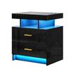 Smart Bedside Table Led End Desk Adjustable Night Stand Rotatable Laptop Workstation Bedroom Drawer High Gloss Black