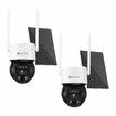 4G LTE Security Camerax2 Spy House Home CCTV Wireless Solar Surveillance System 2K HD 3MP WIFI PTZ Outdoor PIR Motion Detect Night Vision