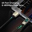 1.2M USB A to USB C Cable Type C Charger Fast Charging Cable 6A with LED Display C Type Fast Charging Cable Nylon Braided USB-C Cord for Samsung iPad Pro MacBook Google COL Silver