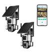 4G LTE Security Camerax2 Home CCTV House Spy WiFi Solar Wireless Outdoor Surveillance System Dual Lens 4K PTZ Batteries