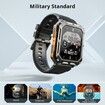 Military Smart Watch for Men Bluetooth Call(Answer/Dial Calls),IP68 Waterproof Outdoor Tactical Rugged Smartwatch,1.83" HD Fitness Tracker Watch with Heart Rate Sleep Monitor for IOS Android Phone (Orange)