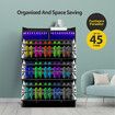 Wooden Shoe Cabinet Storage Rack Organiser Holder Shelf Stand 45 Pairs Black with RGB Light