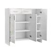 Wooden Shoe Storage Cabinet High Gloss Rack Organiser Shelf Drawer White with Doors RGB Light