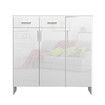 Wooden Shoe Storage Cabinet High Gloss Rack Organiser Shelf Drawer White with Doors RGB Light