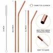 Reusable Stainless Steel Metal Straws with Case - Long Drinking Straws for 30 oz and 20 oz Tumblers Yeti Dishwasher Safe - 2 Cleaning Brushes Included (12-Pack,Rose Gold)