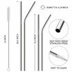 Reusable Stainless Steel Metal Straws with Case - Long Drinking Straws for 30 oz and 20 oz Tumblers Yeti Dishwasher Safe - 2 Cleaning Brushes Included (12-Pack,Silver)