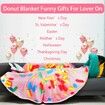 1pc Funny Warm Food Blanket Collection (Pink  Donut), Lightweight Cozy Plush Blanket For Bedroom Living Rooms Sofa Couch Size 150cm