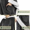 Hooded Cape Casual Lazy Blanket Double Pockets Soft Plush Cape Women'S Quilted Coat