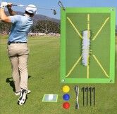 Golf Training Mat for Swing Detection Batting, Premium Golf Impact Mat, Path Feedback Golf Tee Mat, Advanced Golf Impact Mat for Indoor Outdoor Golf Training Aids