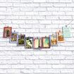 Creative 9-Piece 7-Inch Home Rectangular Paper Frame with Wood Clips Wall Photo Album Wall Hanging Rope Home Decor Gifts