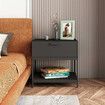 Black Bedside Table Side Cabinet Chest of Drawer Lamp Nightstand Sofa End Storage Bedroom Furniture Modern 50x40x50cm