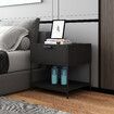 Black Bedside Table Side Cabinet Chest of Drawer Lamp Nightstand Sofa End Storage Bedroom Furniture Modern 50x40x50cm