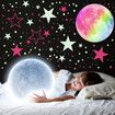 Glow in The Dark Stars Stickers  Moon for Kids Bedroom,Luminous Stars Stickers Create a Realistic Starry Sky,Room Decor,Wall Stickers Colorful