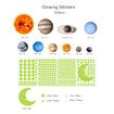 Glow in The Dark Stars Solar System Wall Decals, The Earth Wall Stickers for Bedroom, Baby Nursery Planets Sticker Decoration for Ceiling (Green)