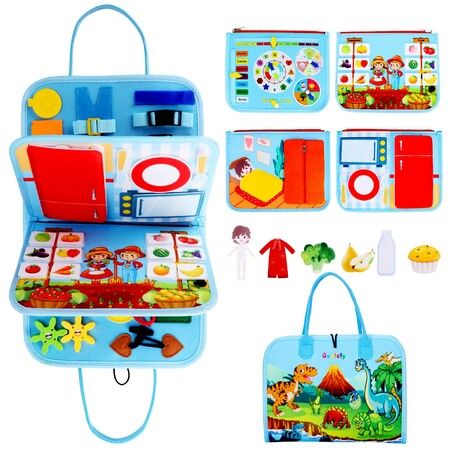 Busy Board For Toddlers 2-4, Sensory Toys Montessori Busy Book For Toddlers  1-3, Airplane