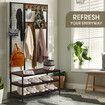 3 In 1 Clothes Rack Hallway Storage Closet Organiser Garment Stand Shoe Bench Hall Tree Shelving Display Shelf Hook Hanger