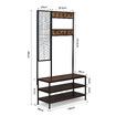 3 In 1 Clothes Rack Hallway Storage Closet Organiser Garment Stand Shoe Bench Hall Tree Shelving Display Shelf Hook Hanger