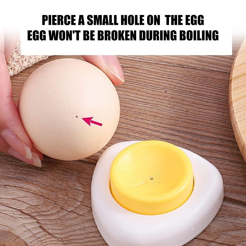 Egg Piercer for Raw Eggs, with Magnetic Base and Safety Lock, Hard Boiled Egg Peeler