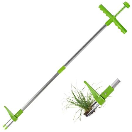 Weed Puller, Standup Weed Root Pulling Tool, Long Handle Garden Weeding Tool with 3 Claws, Hand Weed Hound Weed Puller for Garden, Yard