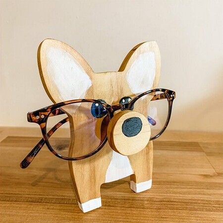Dog Glasses Stand Christmas Gift Wooden Spectacle Holder Eyeglass Display
