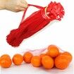 100Pcs Reusable Mesh Nylon Netting with Loop-Style Closures,24 Inch Red Reusable Nylon Mesh net Produce Grocery Toys Fruits Vegetables Storage Poly Bags,Seafood Bag (24 Inches,Red)