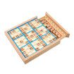 Wooden Sudoku Board Game with Drawer, 81 Grids Number Place Wood Puzzle for Kids and Adults (Blue Line)