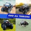 Remote Control Monster Truck for 3-8 Boys, Amphibious Dinosaur Waterproof 4x4 Rc Car for Kids