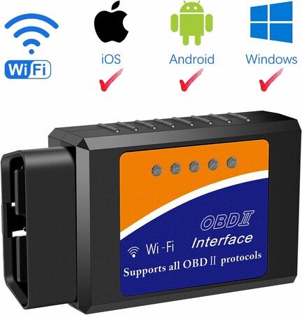 Wireless WiFi OBD2 Scanner Adapter, Auto Diagnostic Code Reader for Year 1996 and Newer Vehicles