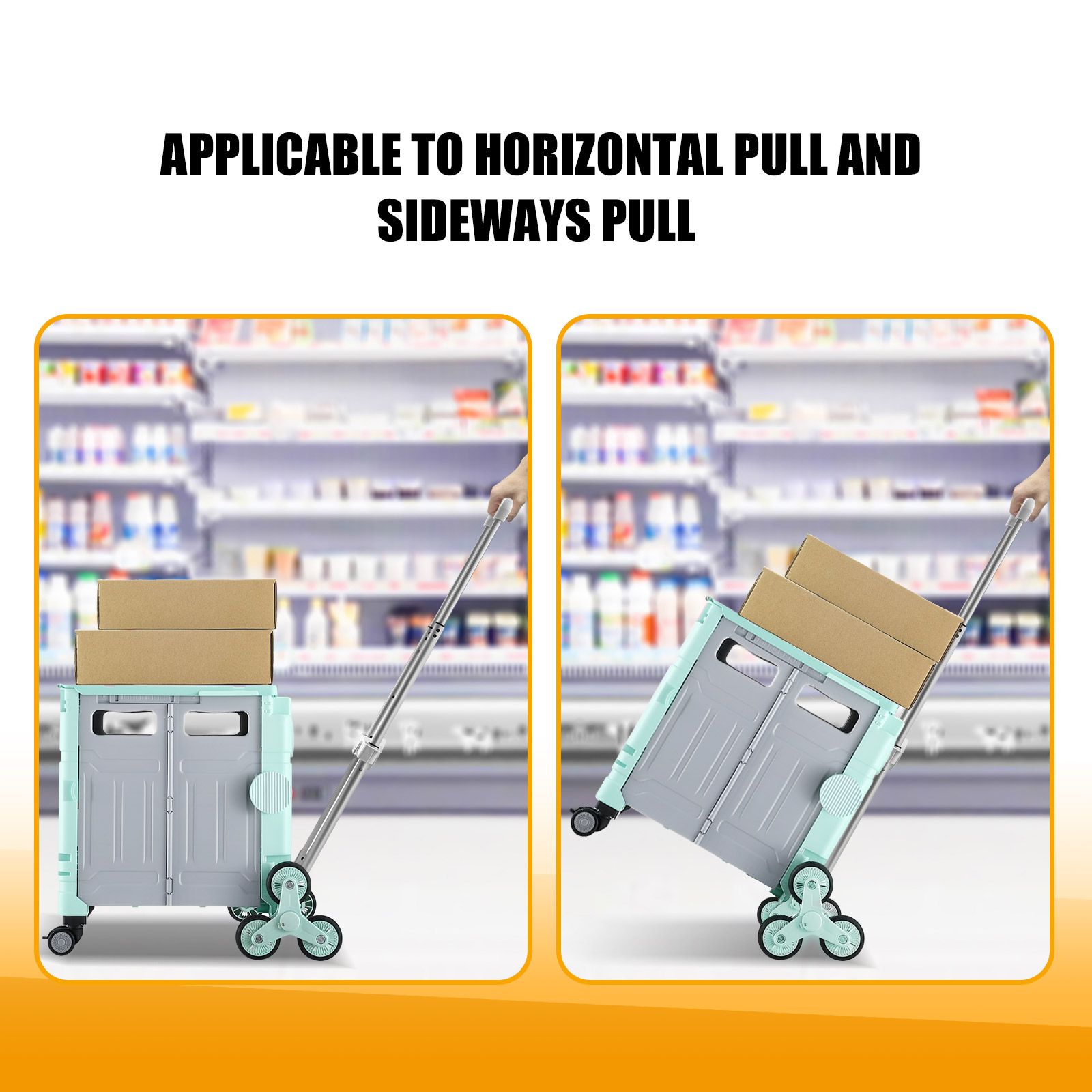 Foldable Shopping Cart Trolley Grocer Rolling Utility Luggage Bag Market Travel Shop Moving Stair Climbing Wheels 75L