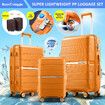 3 Piece Carry On Luggage Set Travel Suitcase Hard Shell Cabin Lightweight Checked Bag Baggage Rolling Trolley TSA Lock