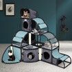 Cat Tree Tower Scratching Post Scratcher Condo Play House Gym Pet Toys Climbing Nest Hammock Kitten Bed Furniture DIY 4 Levels