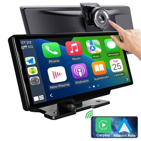 2.5K Car DVR Wireless 10.26'' Dash Camera Carplay & Android Auto Touch  Screen FM