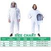 Professional Bee Suit for Men Women,Beekeeping Suit Beekeeper Suit with Glove &Ventilated Hood,Multi-Size Bee Outfit for Backyard and Bee Keeper (Size:XXL)