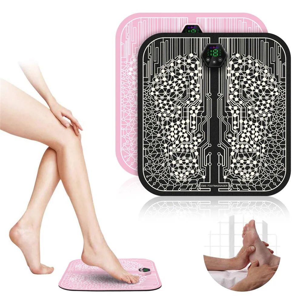 EMS Foot Massager Pad Mat Electric Tens Unit Intelligent, Relieve Ache Pain Health Care