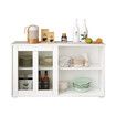 Sideboard Buffet Table Console Hallway Kitchen Pantry Storage Cabinet Cupboard Wine Organiser Stackable White Glass Doors