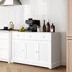 Buffet Sideboard Table Kitchen Pantry Storage Cabinet Console Hallway Cupboard Entryway Wine Organiser Unit White Drawers Doors